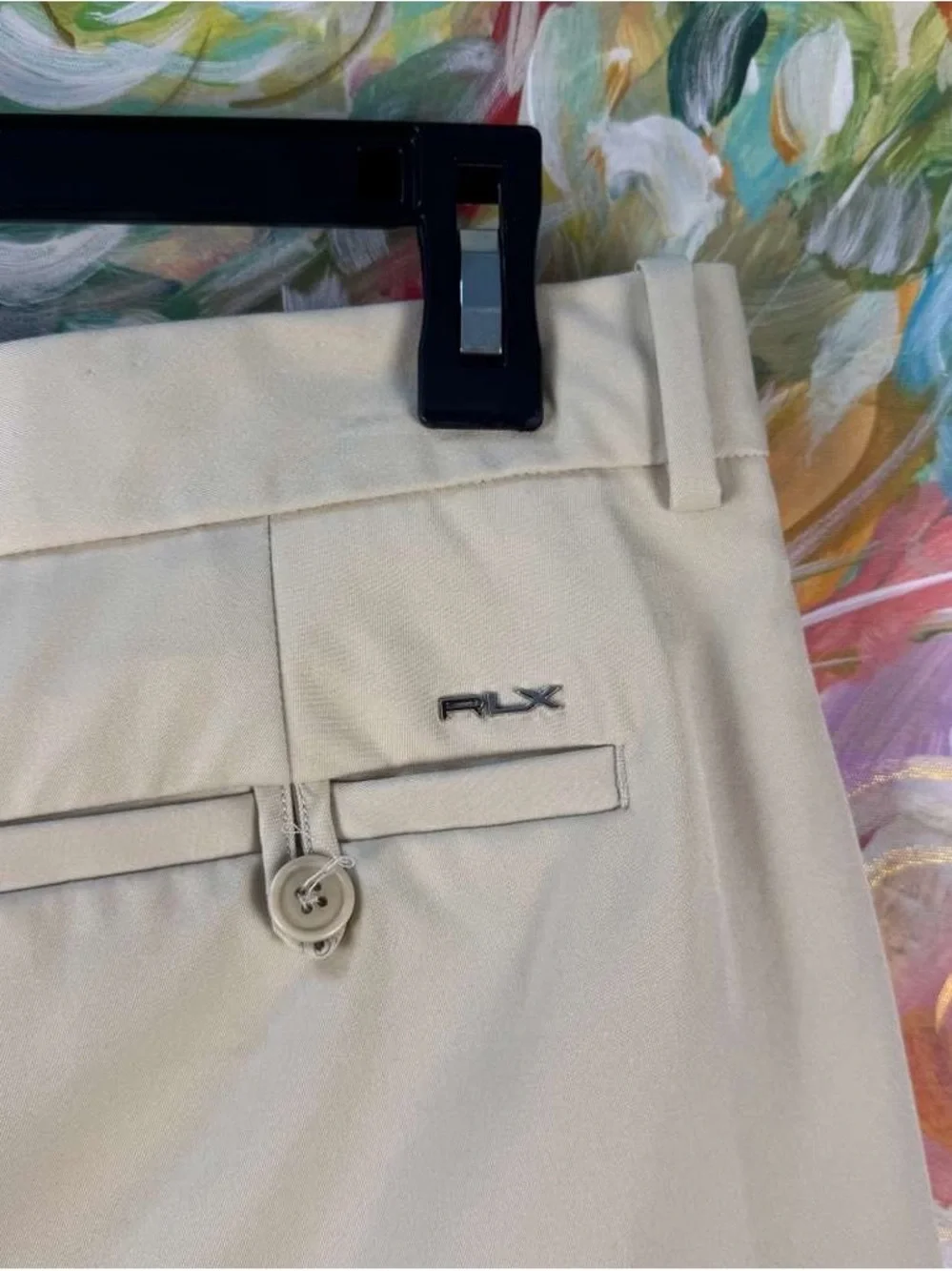 RLX Ralph Lauren Golf Shorts Men 34 Beige Performance Stretch Flat Front